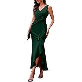 BeryLove Formal Wedding Guest Evening Midi Ruffle Dresses Prom Cocktail Party Mother of The Bride Dress
