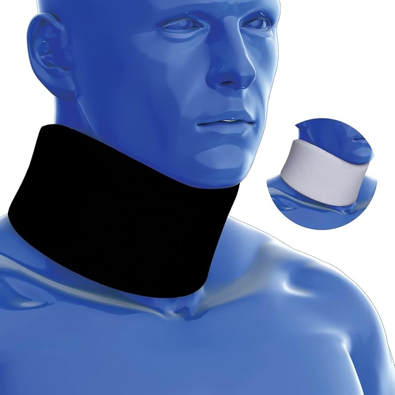 Kedley Medical Grade Foam Neck Collar Adjustable Neck Brace Black M/L (Senior)