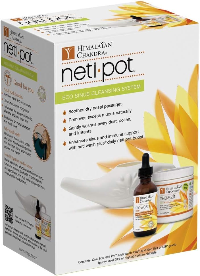 Himalayan Chandra ECO Neti Pot Complete Sinus Cleansing System Starter Kit: Health & Personal Care