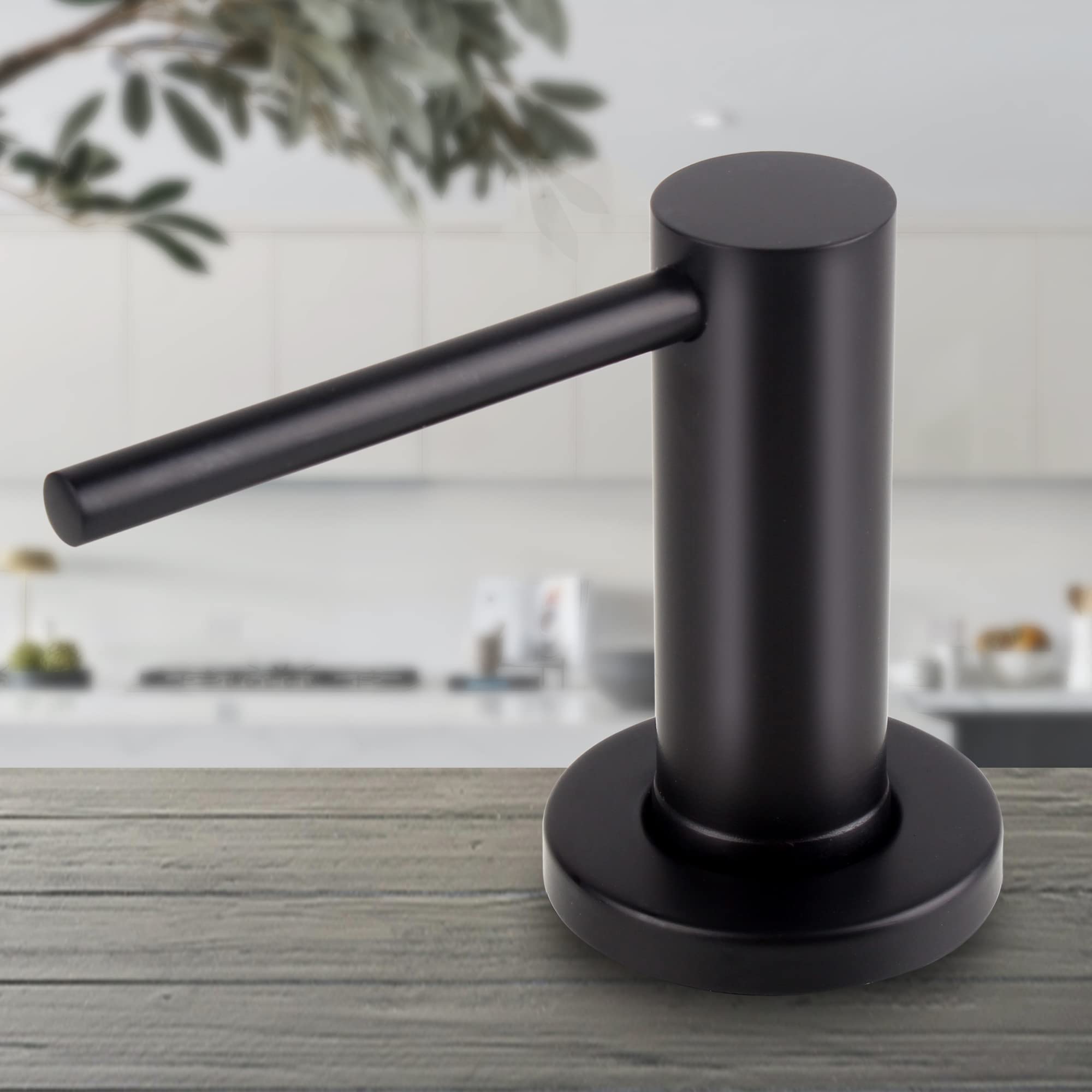 Solid 304 Stainless Steel TYESTAND SD-20 Soap Dispenser For Kitchen Sink Built In Soap Dispenser Pump (Matte Black) with 17 OZ Bottle and 47 inch Extension Tube Kit