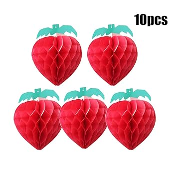 Sunbeauty 10pcs Strawberry Shaped Honeycombs Fruit Decoration Baby