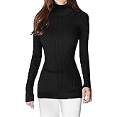 v28 Turtleneck Ribbed Sweaters for Women Cute Sexy Knitted Warm Fitted Sweater