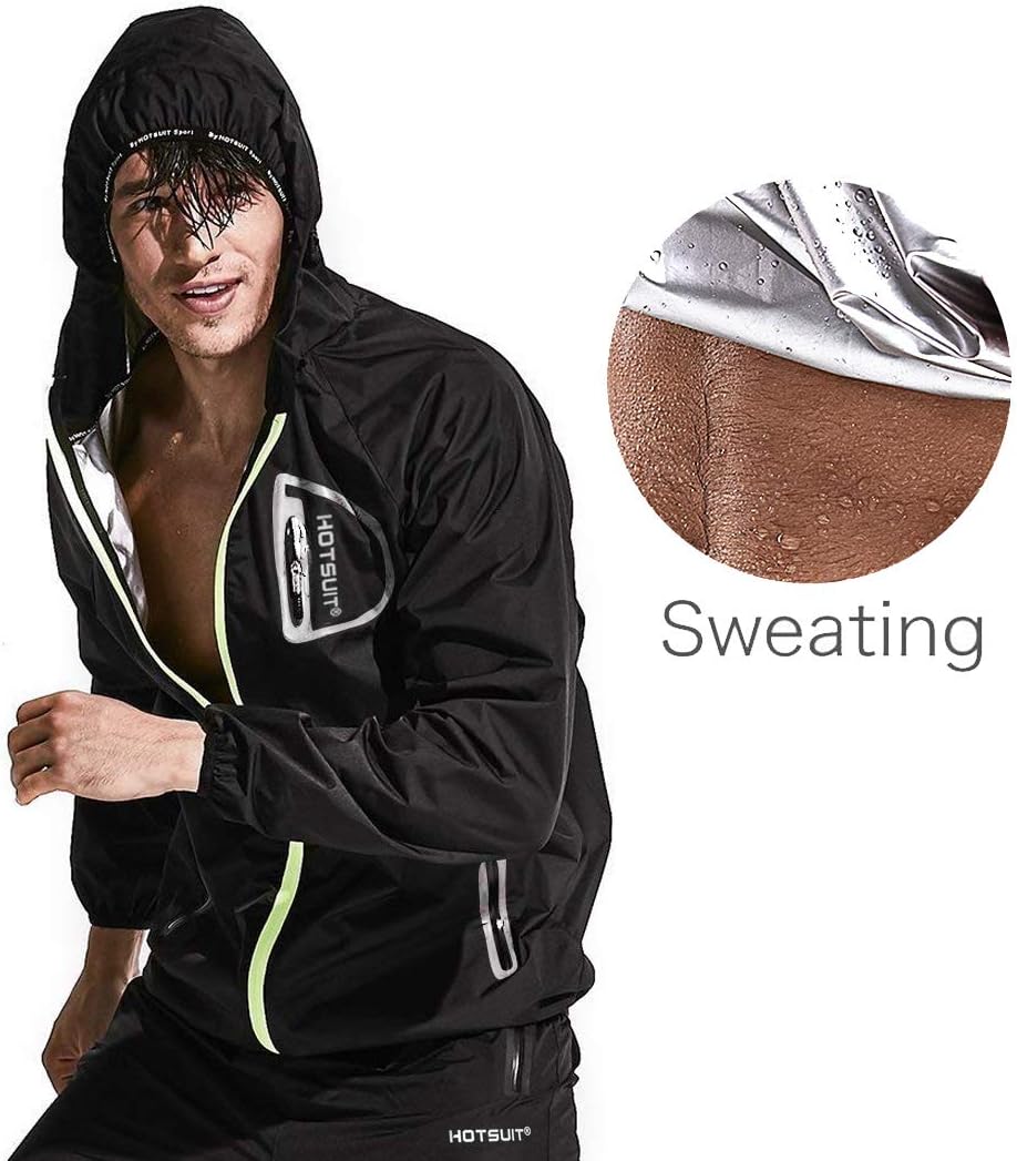 HOTSUIT Sauna Suit Men Anti Rip Boxing Sweat Suits Exercise Workout Jacket : Sports & Outdoors