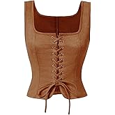 GORGLITTER Women's Sleeveless Western Cowgirl Rodeo Outfit Lace Up Vests Tops Business Casual Country Concert Outfits