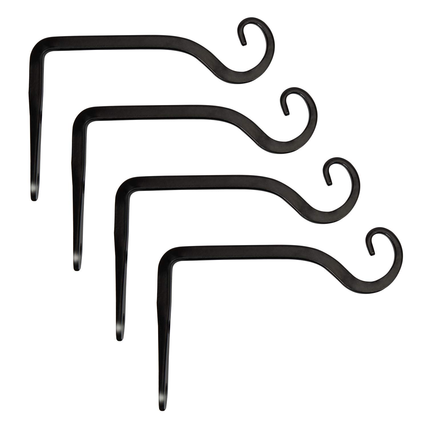 Mkouo 4 Pcs Wall Hook Hanging Plant Bracket, Decorative Straight Plant Hanger for Bird Feeders, Planters, Lanterns, Wind Chimes, Indoor Outdoor, 15cm