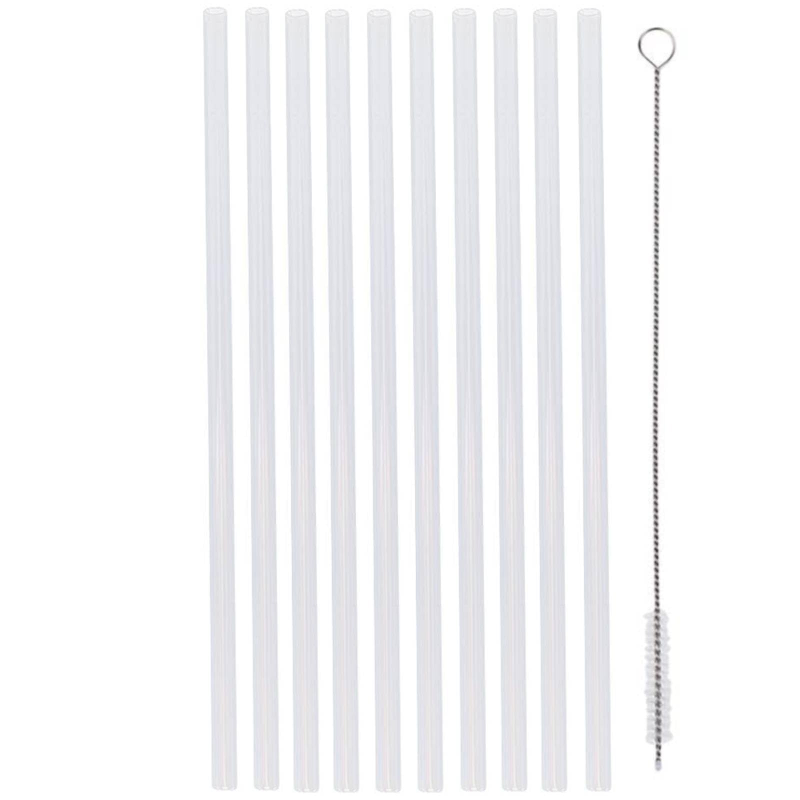 Sharplace Set of 10 Reusable Hard Plastic Clear s with 1 Piece Cleaner Brush for Home Shower Wedding Tumblers Cups Decoration