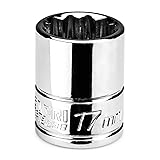 Capri Tools 17 mm Shallow Socket, 3/8