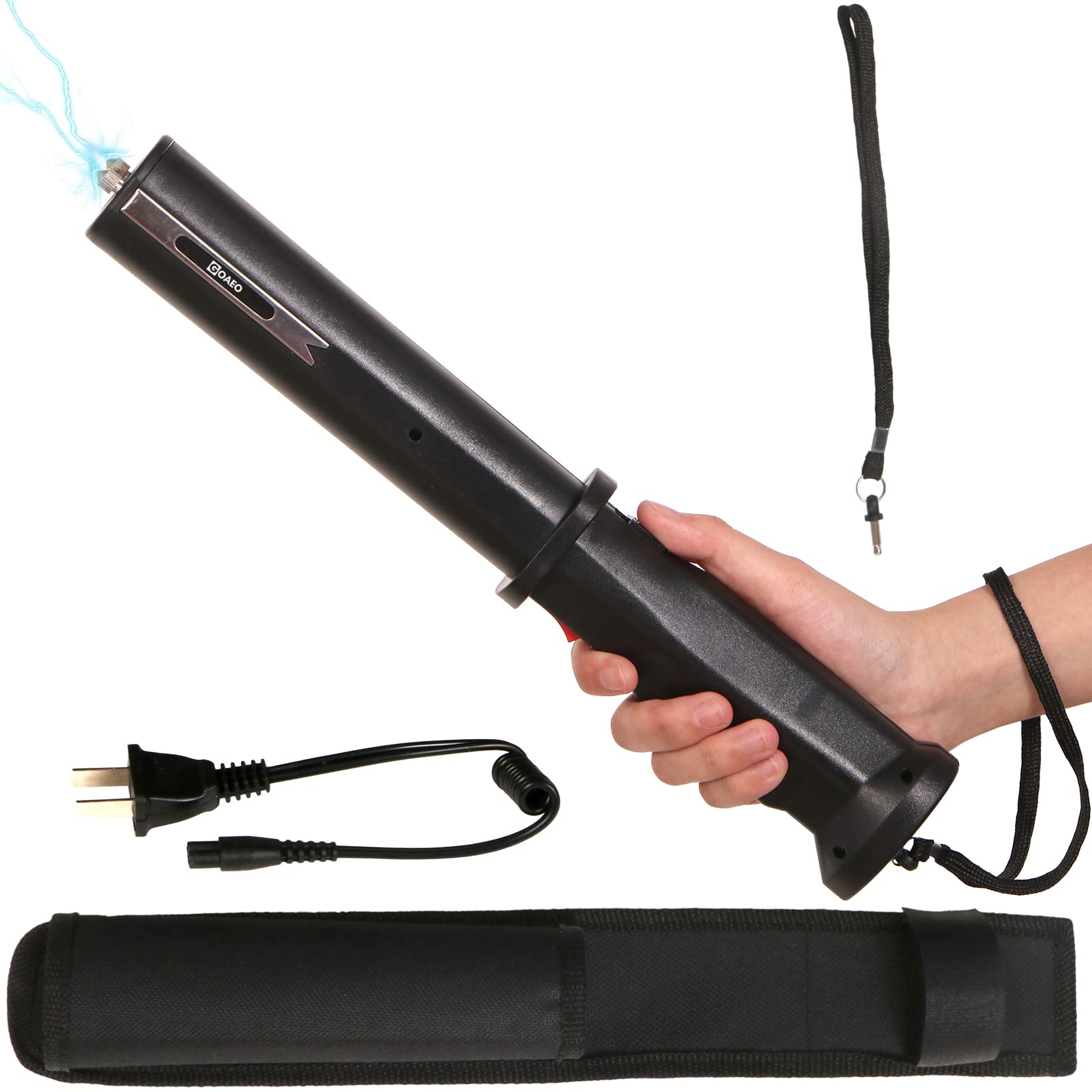 Photo 1 of GOAEO Heavy Duty Stun Gun with Flashlight w/Belt Holster and Alarm & Disable Pin