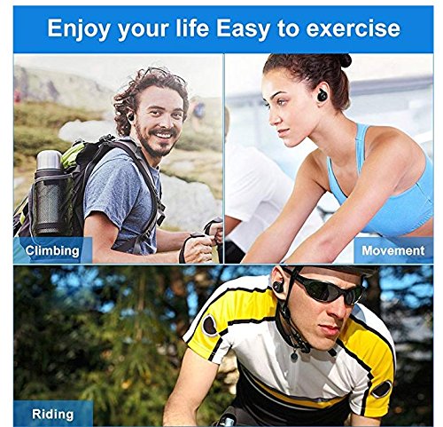 Mbuynow Auricular Bluetooth, Auriculares inalámbricos Auriculares Impermeable Auriculares del Coche con Micrófono con Cargador Portátil para iPhone y Android Smartphone
