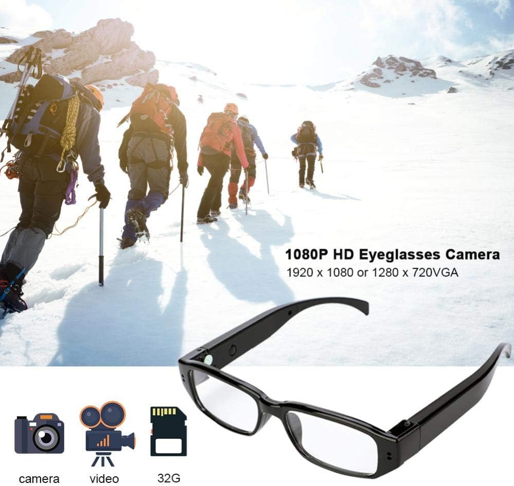 SPYCENT Glasses with Camera Clear Lens Black 1080P Bult in Video Recorder up to 32 GB