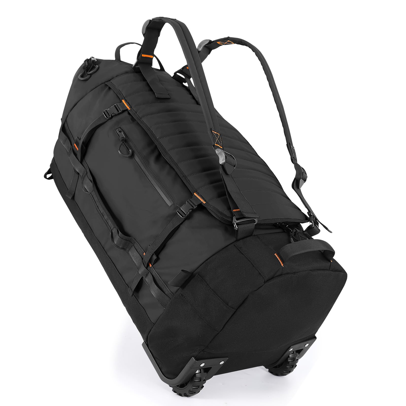 Photo 1 of Rolling Duffle Bag with Wheels,86L 30”Folding Duffle Backpack with 2 Wheels,Travel Bag with Separate Shoe Compartment,Black