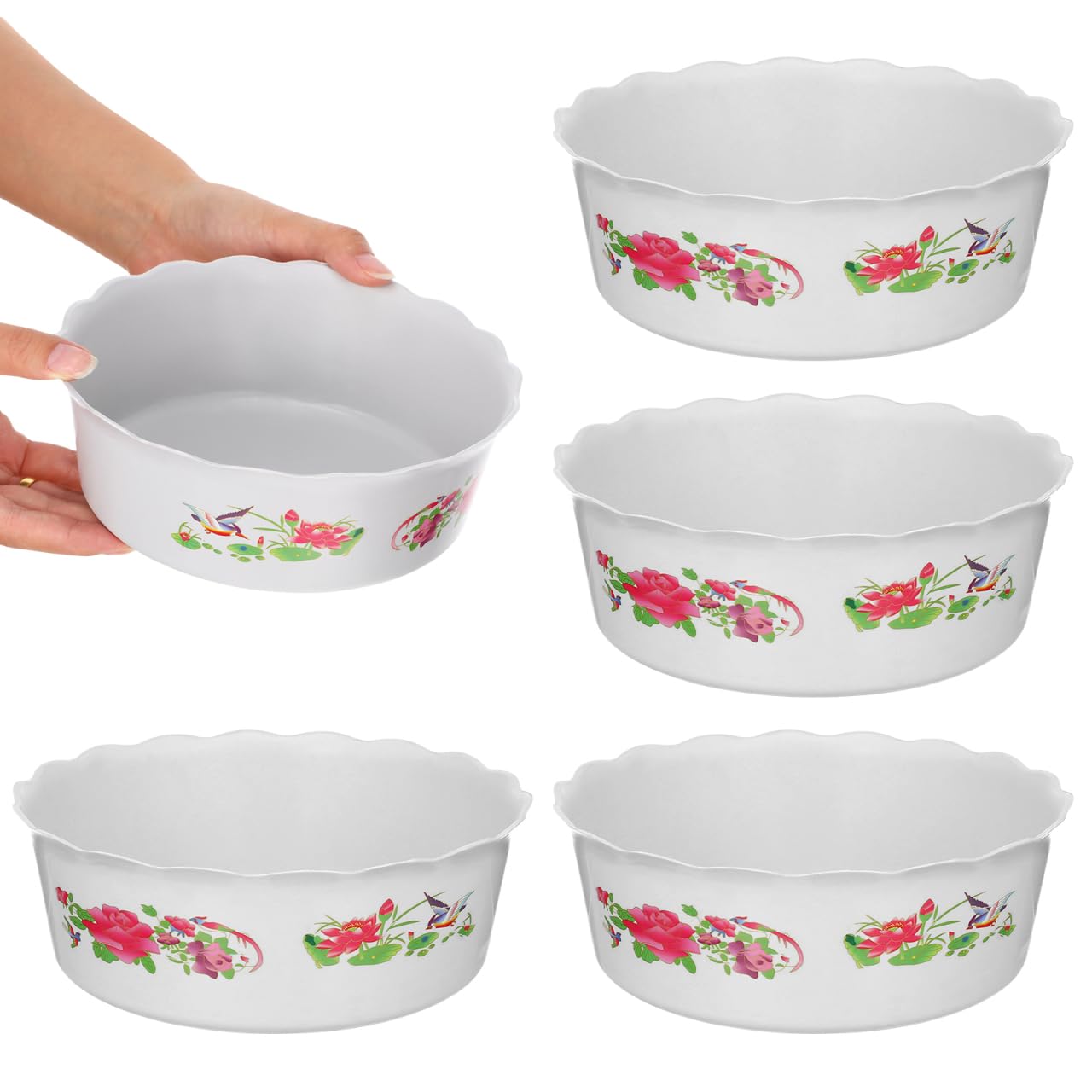 Toddmomy Hydroponic Planter 6 Inch Round Water Lily Bowl Indoor Plant Container Decorative Pot for Lotus and Aquarium Plants