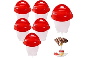 JJYHEHOT 6 Pcs Egg Cooker, Silicone Non-stick Egg Boiler, No Shell Egg Cook Cups, Fast Poaching Egg for Breakfast
