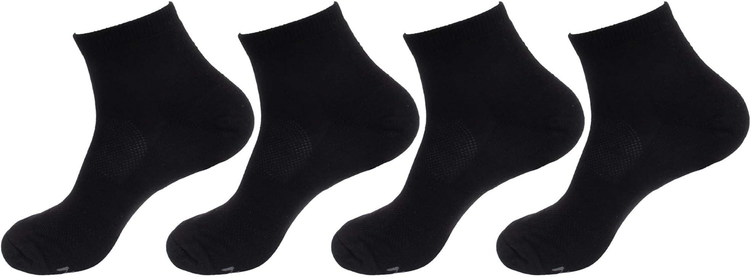 BambooMN Men's Bamboo Athletic Quarter Crew Sock for Home Travel Work