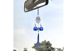 Evil Eye Wind Spinner - Metal Ornament, Rotating Windcatcher, Spiritual Charm with Tassels Protective Decoration for Balcony 