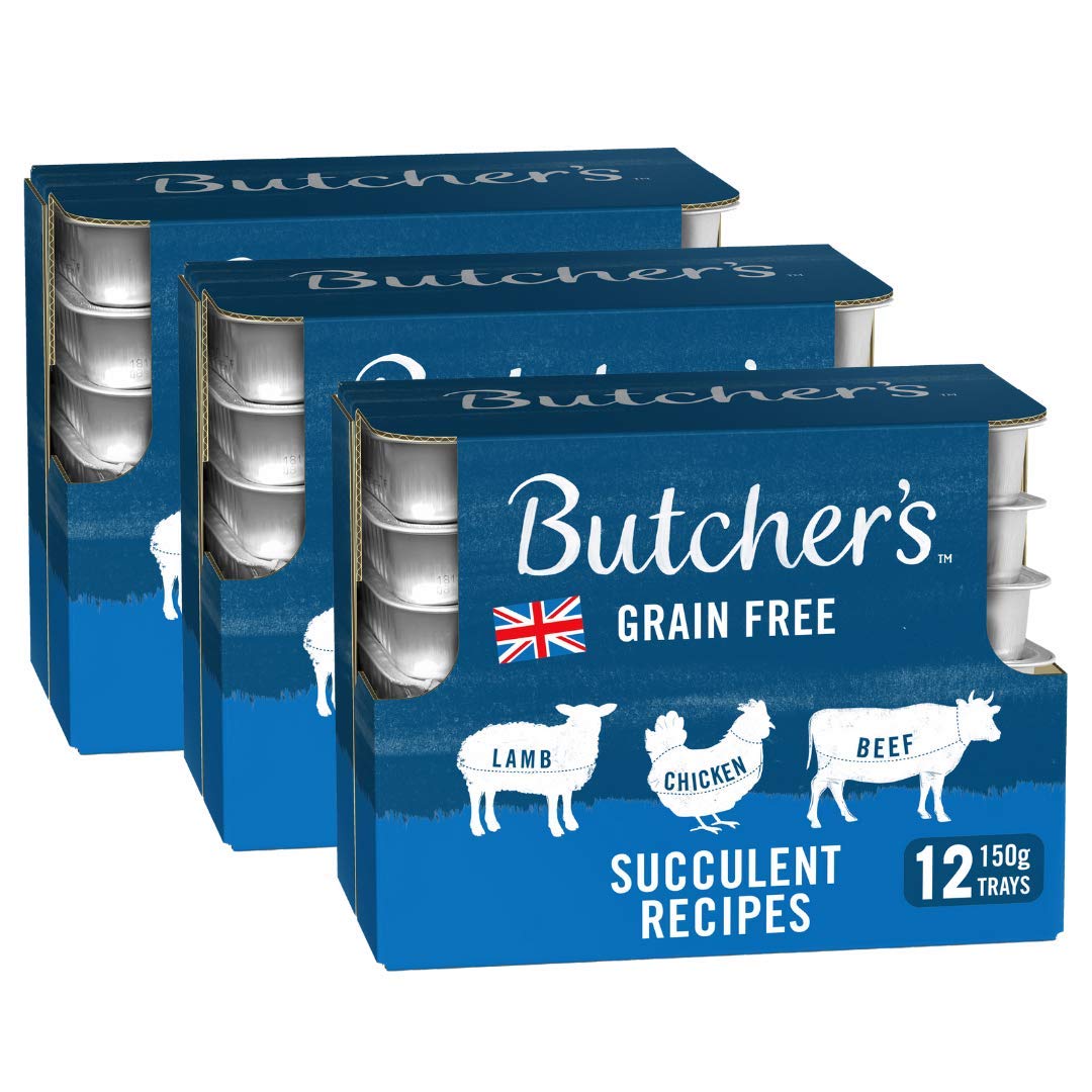Butcher's Wet Dog Food Trays Grain Free Succulent Recipes 5.4kg (36 x 150g)