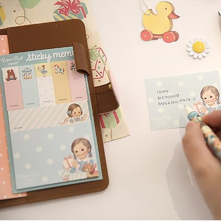 Amazon ペーパードールメイトスティッキーメモ ふせんセット 女の子向け 可愛いふせん Alice 付箋 文房具 オフィス用品