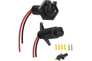 SWANNTQV 12V 8 Gauge Trolling Motor Plug and Receptacle Quick Connect Kit, Trolling Motor Plug Socket Set, 2 Wire Heavy-Duty Compatible With Minn Kota Marine Boat kayak Trolling Motor(8 Gauge)