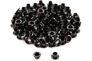 HOLSTEX [100 Pack] HolsterSmith Black Coated Eyelets - (#8-6 Length) - (1/4 in. Diameter) - (USA Made) - Rivets for DIY Kydex Holsters, Leather Shoes, and Canvas Cloth