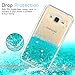 LeYi for Galaxy J3 V/Sky/Amp Prime/Express Prime/ J3 (2016) 6/ Sol Case with Tempered Glass Screen Protector [2 Pack], Girls Glitter Liquid Clear TPU Protective Case for Samsung J3V Turquoise
