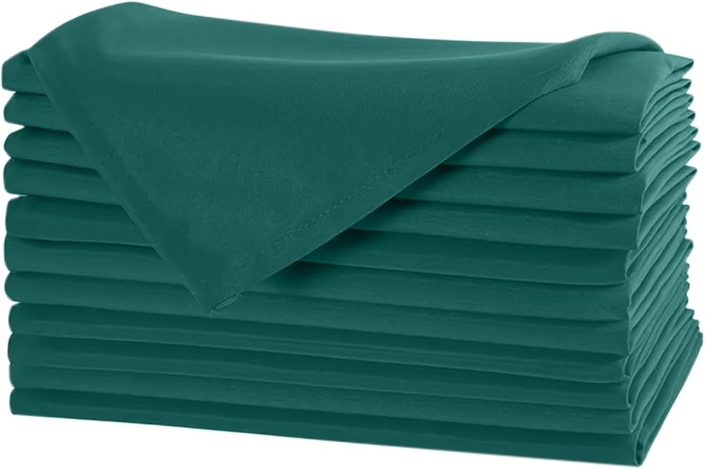 WedDecor 20 Inch Green Cotton Polyester Table Napkins 10pcs Elegant Design