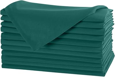 WedDecor 20 Inch Green Cotton Polyester Table Napkins 10pcs Elegant Design