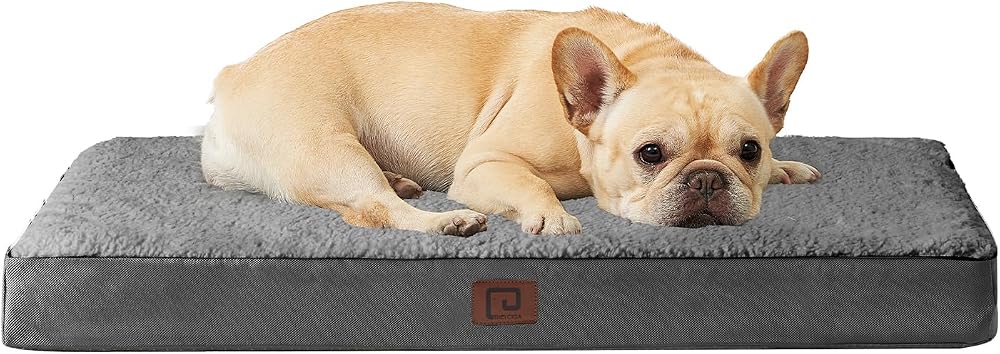 EHEYCIGA Orthopedic Dog Bed Medium 76x51x9cm Washable Grey