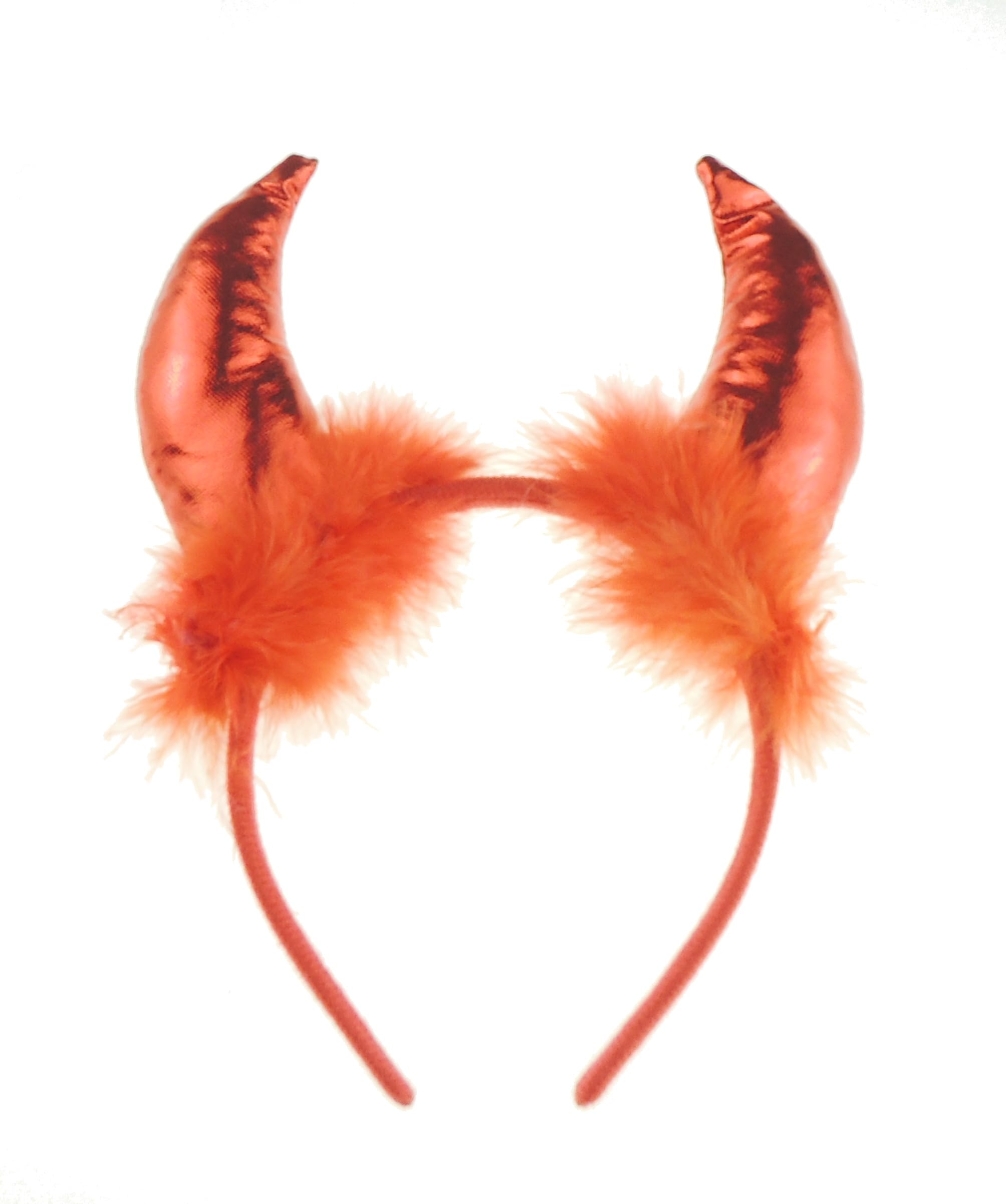 Glamour Girlz Womens Mens Fancy Dress Up Party Role Play Costume Hen Do Halloween Deely Deeley Bopper Animal Headband Hairband Hair Alice Band Goth Steampunk Satan Fluffy Devil Horns (Red)