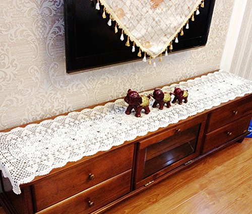 Laivigo Handmade Crochet Lace Table Cloth Doilies Doily,Rectangle,16 x 24 Inch,White