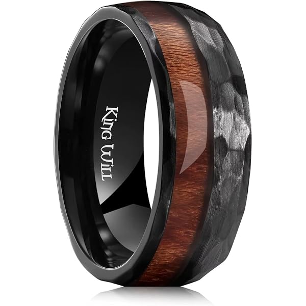 VAKKI Personalized Black Tungsten Wedding Band - Meteorite Inlay, Custom Engraved, Sizes 7-12