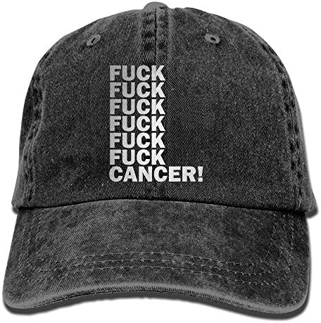 Therine Fck Cancer Adult Denim Dad Solid Baseball Cap Hat Black