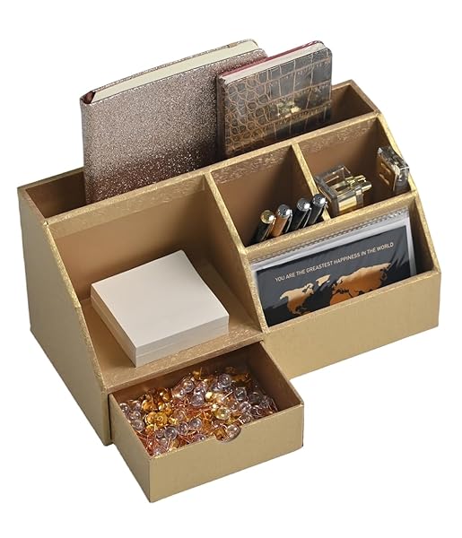 BOLDFOX GOLD PAPER DESK ORGANIZER,OFFICE DESK ACCESSORIES WITH...