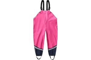 Lelaki Kids Waterproof Bib Rain Suspender Lightweight Windproof Outdoor Rain Pants for Boys Girls