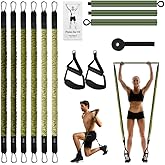 Pilates Bar Kit with Resistance Bands,260LBS Heavy Duty Resistance Bands for Working Out, Strength Pilates Equipment with Handles Door Anchor, Versatile Pilates Kit for Man Woman Full-Body Workouts