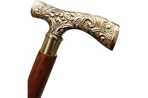 SIDDHIVINAYAK OVERSEAS Walking Stick Walking Cane Featuring Solid Brass Handle for Men and Women