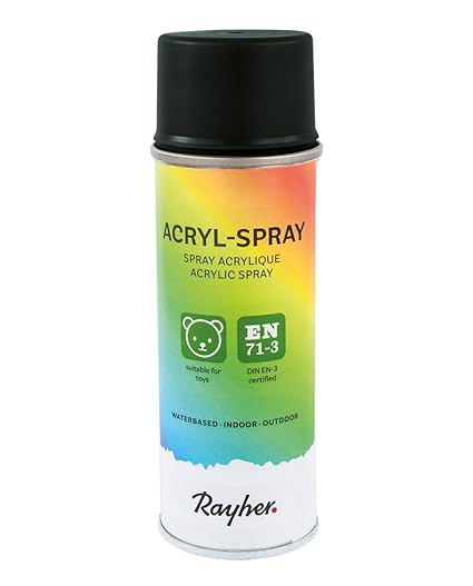 Rayher Hobby 34145576 Acryl-Spray, Acryllack, seidenmatt, Sprühlack für innen und außen, hohe Deckkraft, umweltbewusst sprayl