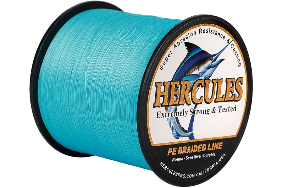 HERCULES Cost-Effective Super Strong 4 Strands Braided Fishing Line 6LB to 100LB Test for Salt-Water, 109/328 / 547/1094 Yards (100M / 300M / 500M / 1000M), Diam# 0.08MM - 0.55MM, Hi-Grade