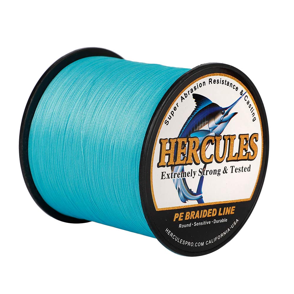 HERCULES Super Strong 1000M 1094 Yards Braided Fishing Line 40 LB Test for Saltwater Freshwater PE Braid Fish Lines 4 Strands - Blue, 40LB (18.1KG), 0.32MM — image 1