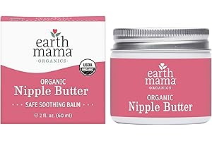 Earth Mama Organic Nipple Butter™ | Nipple Cream Safe for Breastfeeding | Postpartum Essentials for Nursing | Non Lanolin Nipple Cream, 2-Fluid Ounce