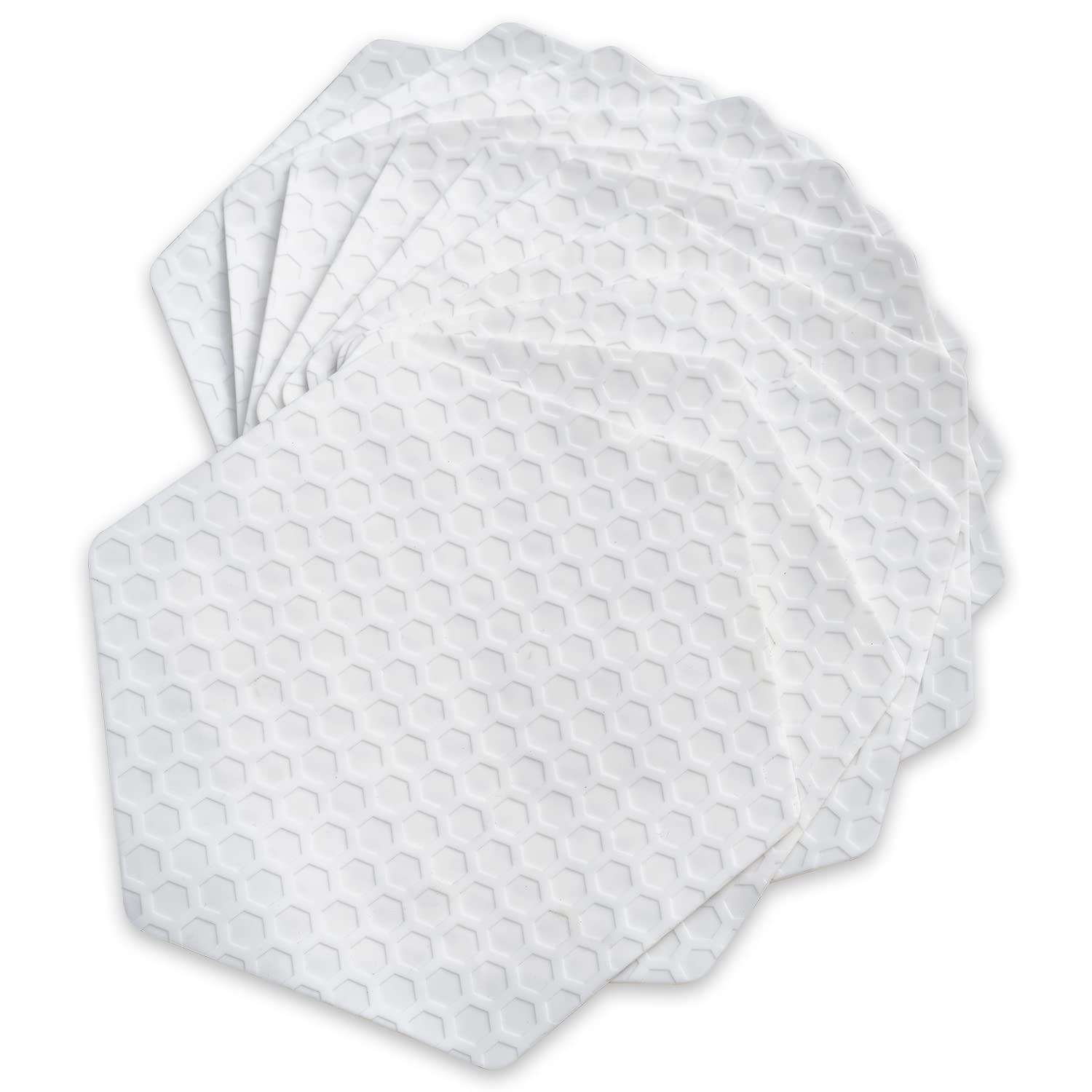 10 Piece Set of Surfboard Anti Slip Traction Pad - 6 Corner Non-slip Deck Mat Pads - for All Kinds of Surfboards - White