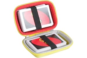 Hermitshell Hard Travel Case for Mattel UNO Classic Card Game - Not Including Cards (Red+Yellow)