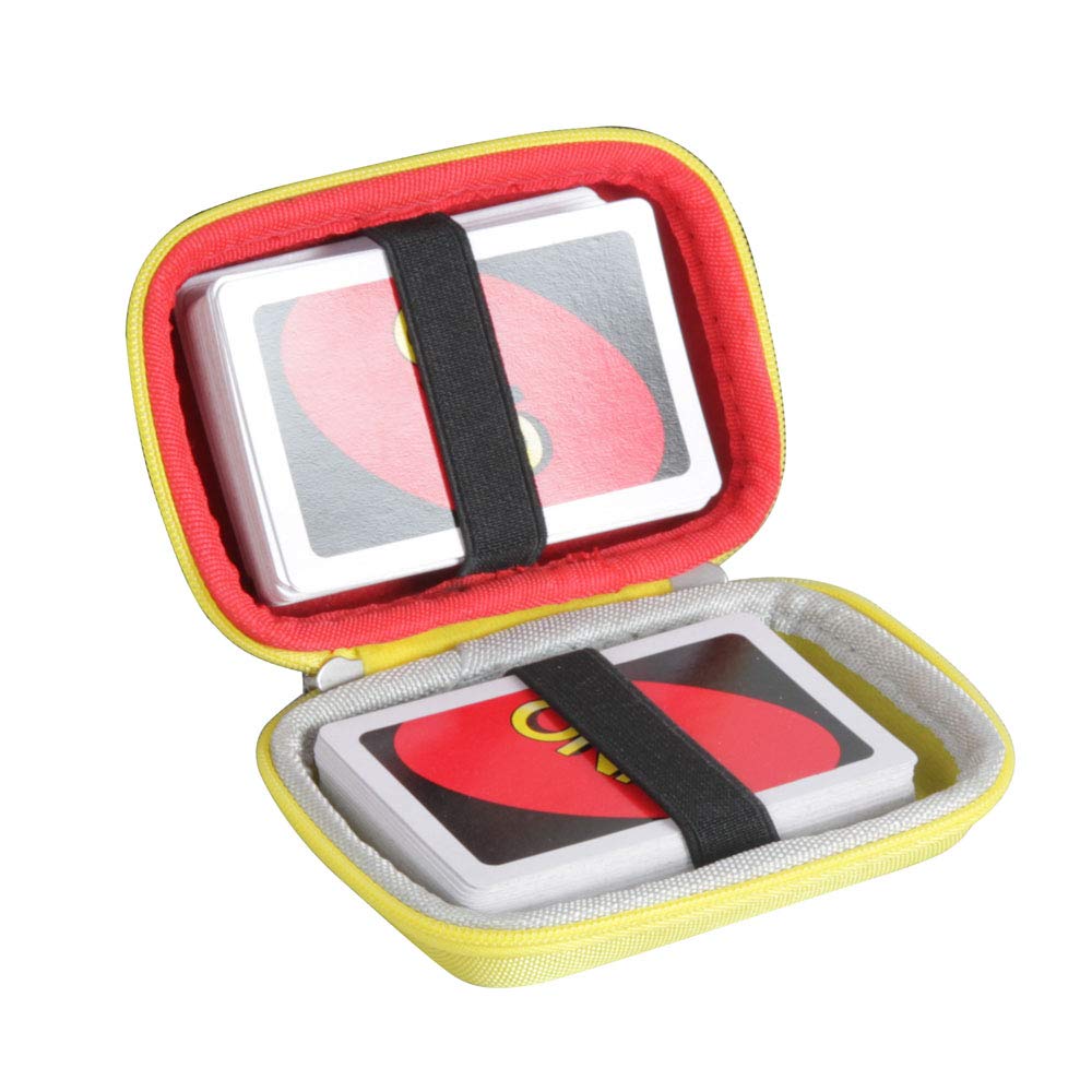 HERMIT SHELL Hermitshell Hard Travel Case for UNO Card Game - Not Including Cards (Yellow + Red)
