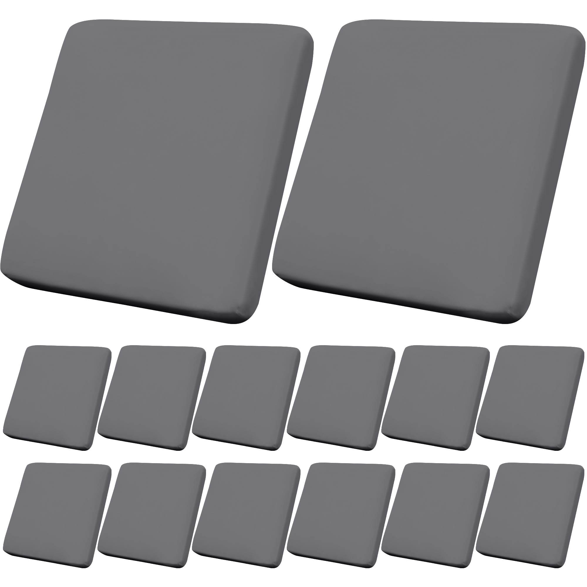 Photo 1 of DREAHOTEXTIL 14Pcs Outdoor Cushions Covers Waterproof, Patio Cushion Covers, Stretch Cushion Covers Replacement,Cushion Slipcovers, Furniture Cushion Covers (Grey 2, 14PCS)
