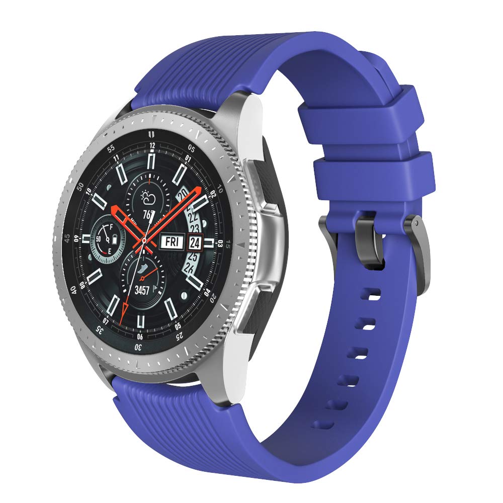 NotoCity Galaxy 46mm Strap 22mm Soft Silicone Band Replacement Strap for Gear S3 Frontier / S3 Classic,Huawei watch GT/Huawei watch 2 Classic(darl blue S)