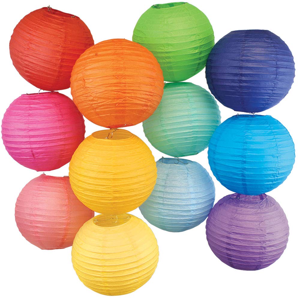 Paper lanterns in varying colors.
