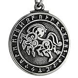 Pewter Norse God Odin Sleipnir Horse Pendant