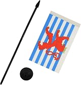 AZ FLAG Luxembourg Table Flag 4x6 in Red Lions 10 inch Pole Black Base view 3
