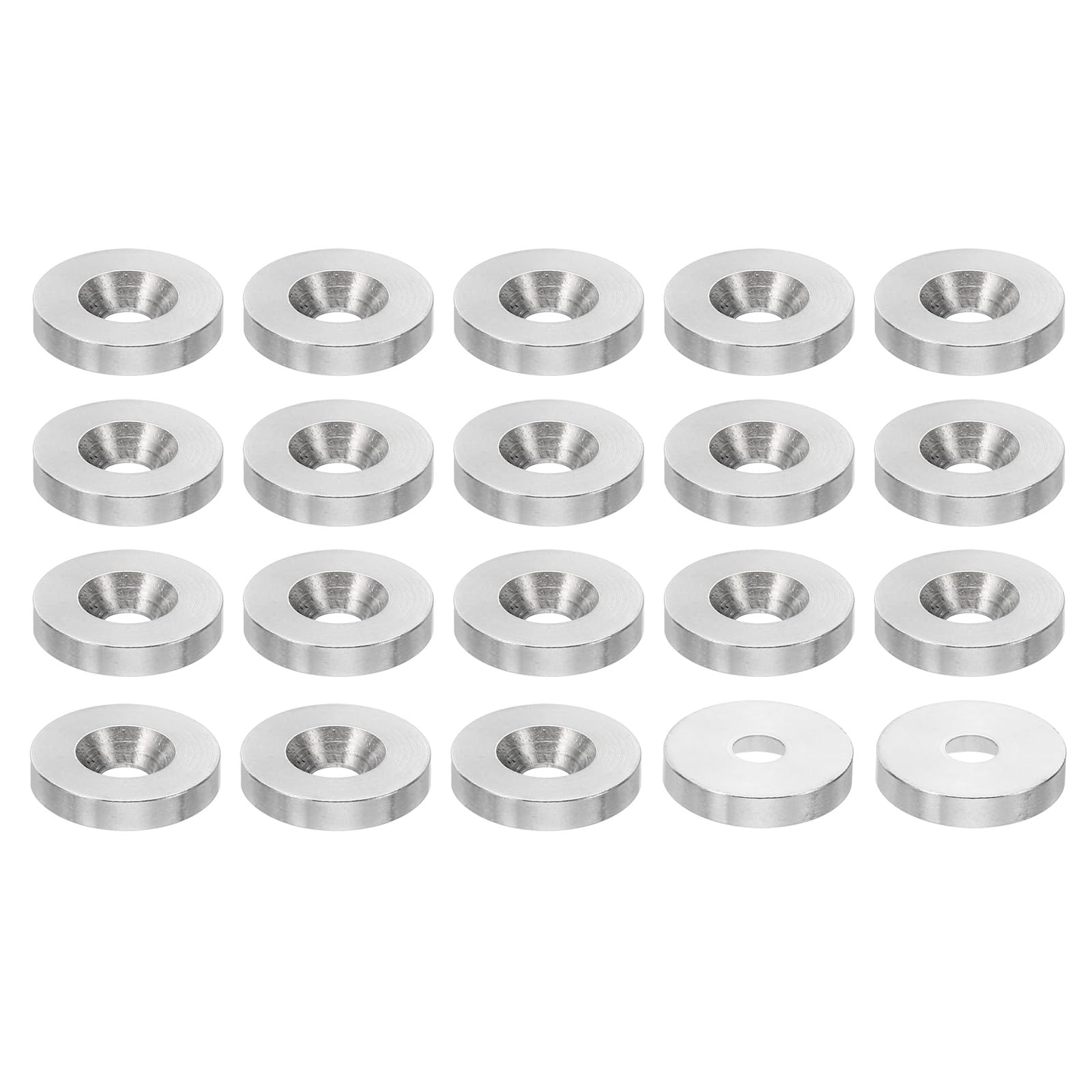 PATIKIL M4 Finish Countersunk Washer, 20pcs 16mm Dia. 3mm Tall Solid 304 Stainless Steel CNC Finish Cup Washer Flat Screw Head Gasket for Construction — image 1