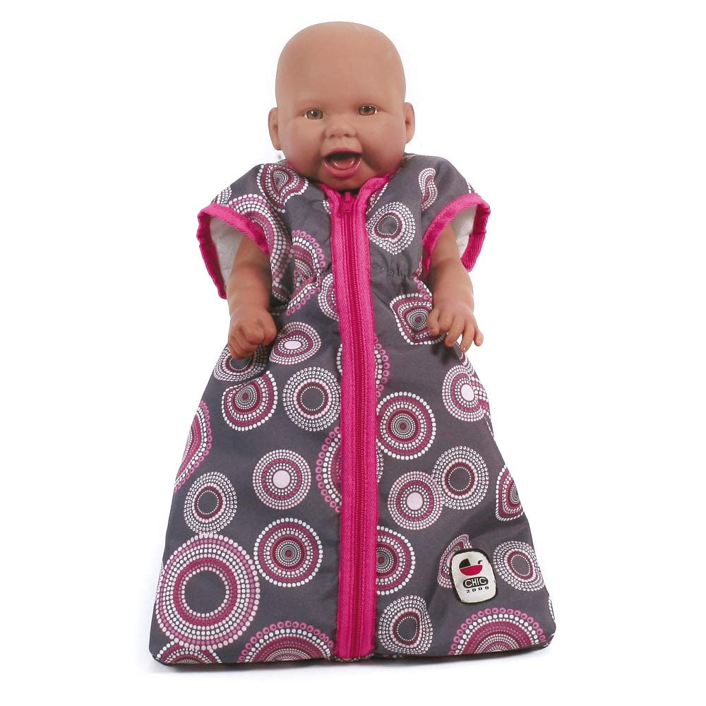 Bayer Chic 2000 792 87 Doll Sleeping Bag for Baby Dolls up to 55 cm, Doll Clothes, Doll Accessories, Hot Pink Pearls