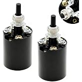 E26 Socket Lamp Switch Replacement, Black, 2 Pcs | 3.5&times;1.2in, Twist Knob, 250W-250V, For Floor Lamp Table Lamp Repair